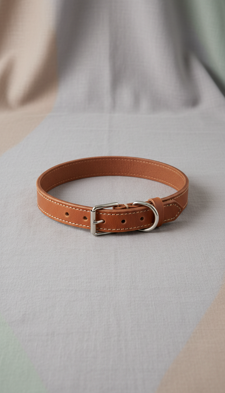 Chestnut Leather Dog Collar
